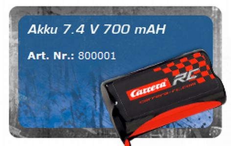 Carrera 800001 Akku 7.4Volt 700MAH