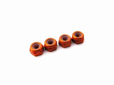 ALU Stop Muttern Flach  M3 ORANGE (4)