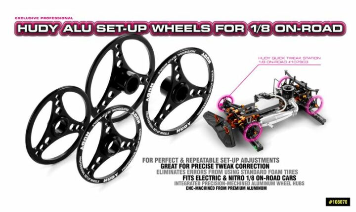 ALU Einstellräder für 1/8 ON-ROAD für 12MM Radadapter (4) HUDY 108070 – Bild 2