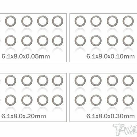 Shim Scheiben 6mm Set 0.05; 0.1; 0.2