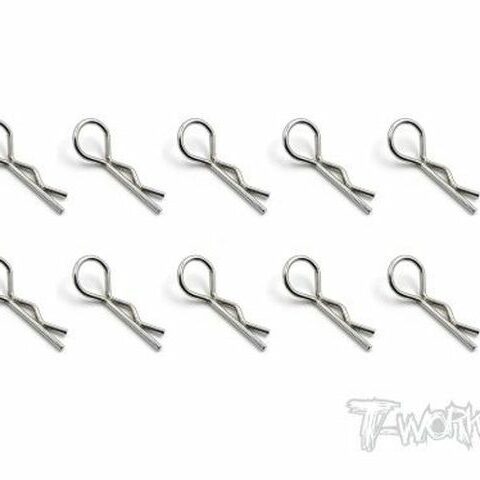 Bent Body Clips M  (Silver) 10pcs.