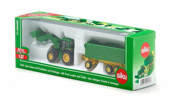 John Deere mit Frontlader und Anhänger – Bild 2