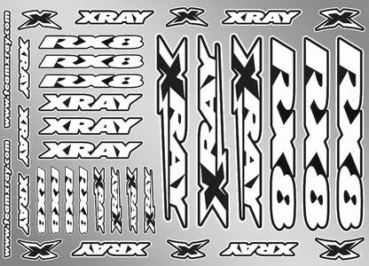 XRAY RX8 Aufkleber für Carrosserie - weiss