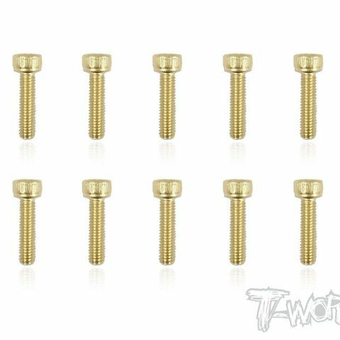 3mmx16mm Gold Plated Hex. Socket Head Steel Screws