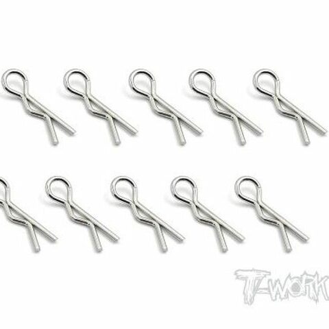 Bent Body Clips L  (Silver) 10pcs.