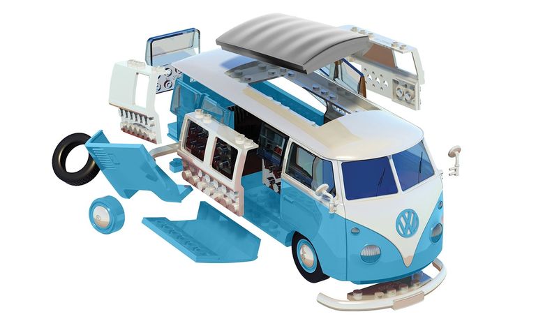 Airfix QUICK BUILD VW Camper Van blue