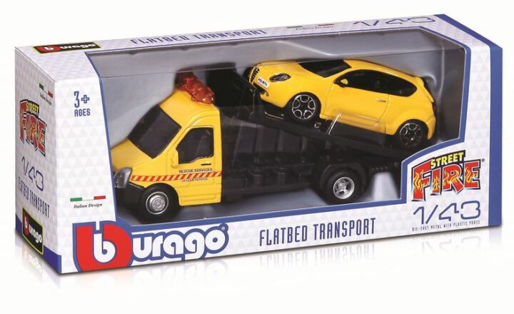 Bburago Street Fire Flatbed Transport