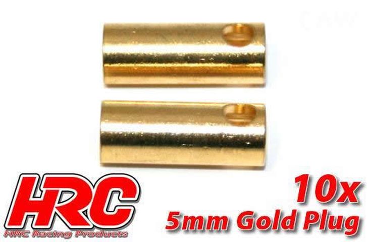 Stecker - Gold - 5.0mm - weibchen (10 Stk.)