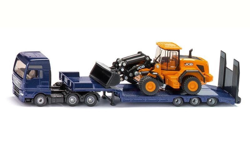 MAN LKW mit Tieflader und JCB Radlader