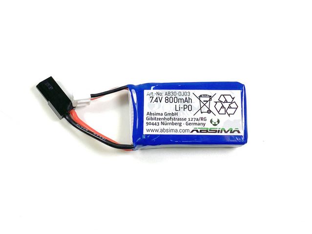 ABSIMA 7.4V 800mAh LiPo Battery