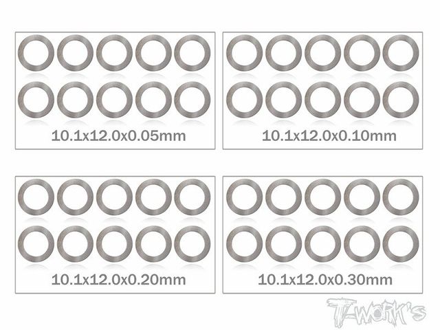 Shim Scheiben 10mm Set 0.05; 0.1; 0.2