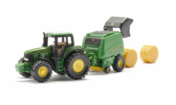 John Deere Traktor mit Ballenpresse – Bild 3