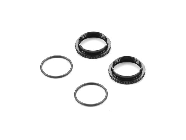 XLP Stossdämpfer-Alu-Einstellmuttern - SCHWARZ (2)