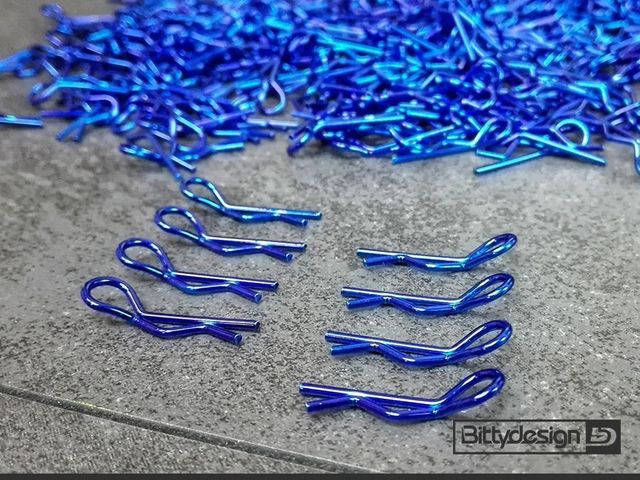 Bittydesign 1/10 Body Clips Kit 8pcs Blau (4L+4R)