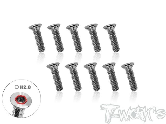 64 Titanium 2.5x10mm Hex. Countersink Screw (2mm