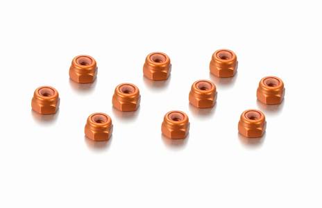ALU STOP Muttern  M3 - ORANGE (10)