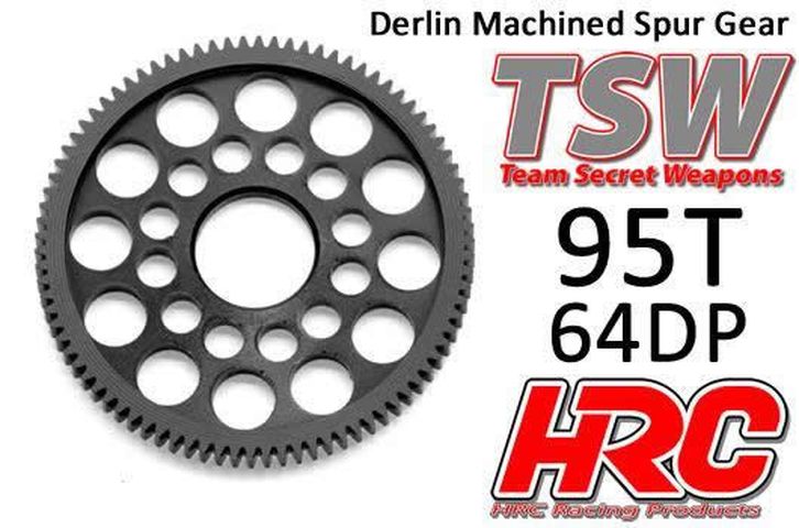 Spur Gear - 64DP - Low Friction Machined Delrin -
