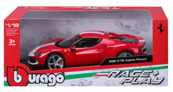 BURAGO Ferrari R&P 296 GTB Assetto Fiorano 1/18 rot – Bild 4