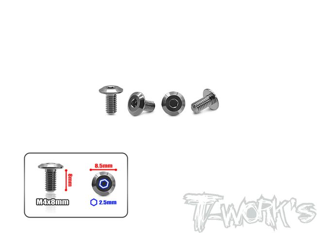 64 Titanium Screw 4x8mm 4pcs.
