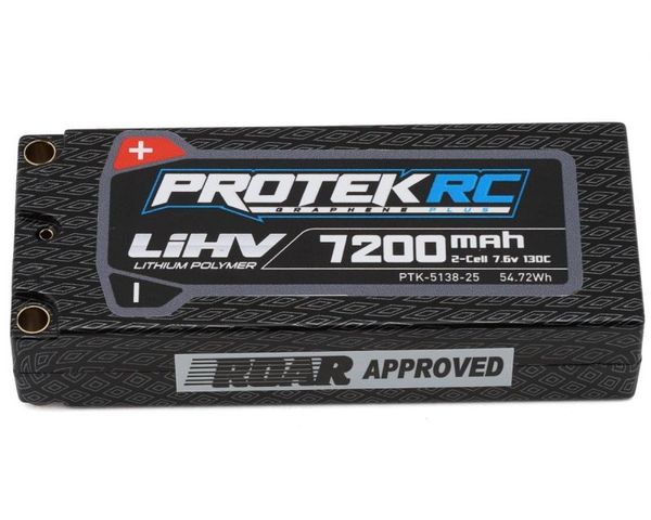 HV Mid Size Shorty LiPo Battery 2S 130C (7.6V/7200