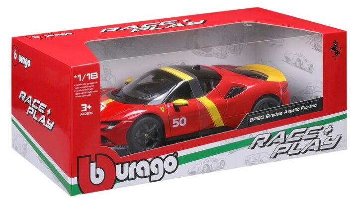 BURAGO Ferrari R&P SF90 Stradale Assetto Fiorano 1/18 rot – Bild 4