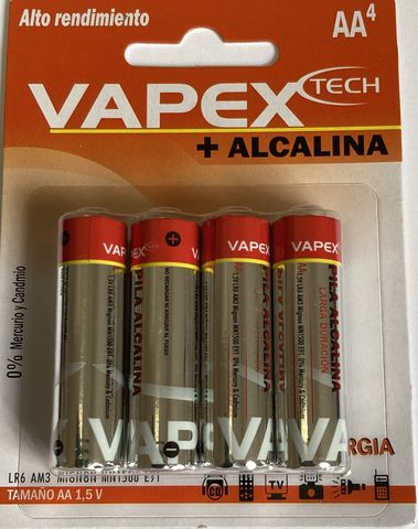 Alkali Batterien Typ AA 1.5V VAPEX TECH (4)